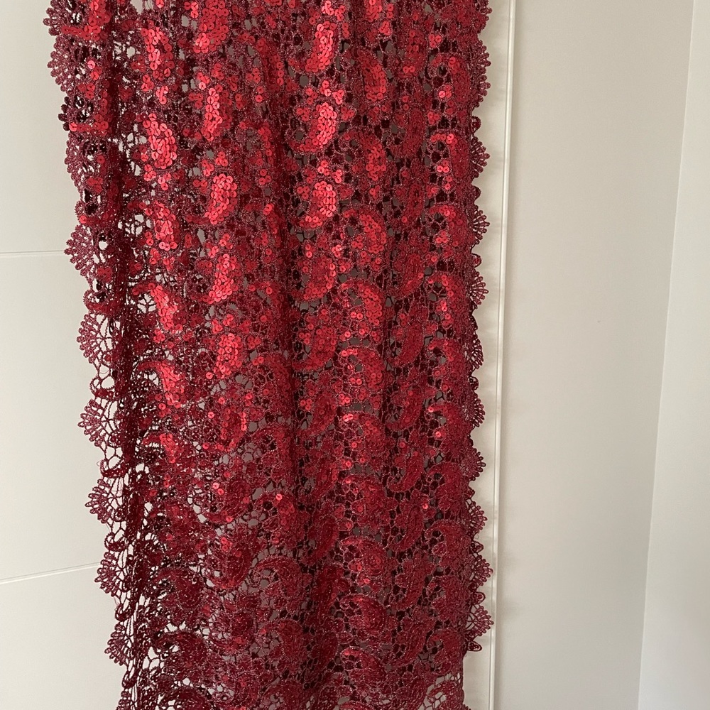 Beautiful Sequined red shawl.